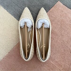 Sam Edelman Women's Woven Pointed Toe Flats in Beige